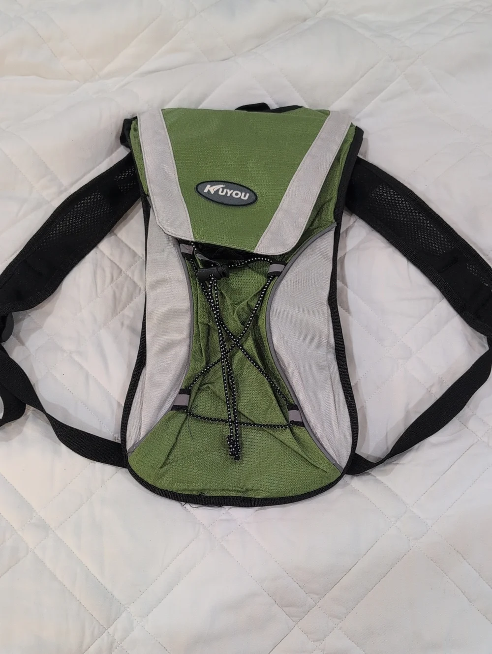 Green Hydration Backpack with Gray Accents